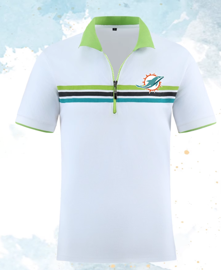 Miami Dolphins white style 4 Men 2025 NFL polo T shirt